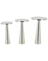 Peyton Lane Set Of 3 Ridged Accent Tables With Layered Ring Tabletops & Cone  Shaped Bases