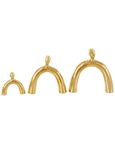 Peyton Lane Set Of 3 Sculptures In Gold