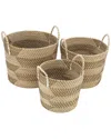 Peyton Lane Set Of 3 Seagrass Baskets