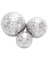 Peyton Lane Set Of 3 Silver Aluminum Decorative Balls