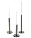 Peyton Lane Set Of 3 Slim Decorative Candle Holders In Silver
