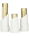 Peyton Lane Set Of 3 Stoneware Vases In Gold