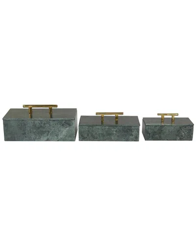 Peyton Lane Set Of 3 Storage Boxes In Gray