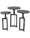 Peyton Lane Set Of 3 Tripod Accent Tables With Marble Tabletops