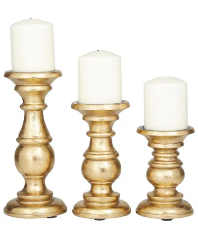 Peyton Lane Set Of 3 Turned Style Pillar Candle Holders