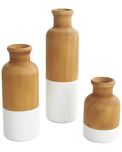 Peyton Lane Set Of 3 Vases In Brown