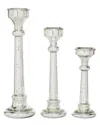 Peyton Lane Set Of 3 Vintage Solid Glass Candle Holder