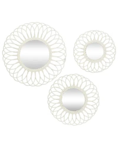 Peyton Lane Set Of 3 Wood Traditional Wall Mirrors In White