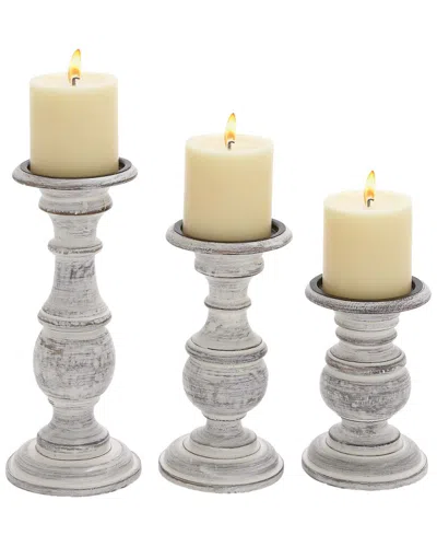 Peyton Lane Set Of 3 Wood Candle Holders