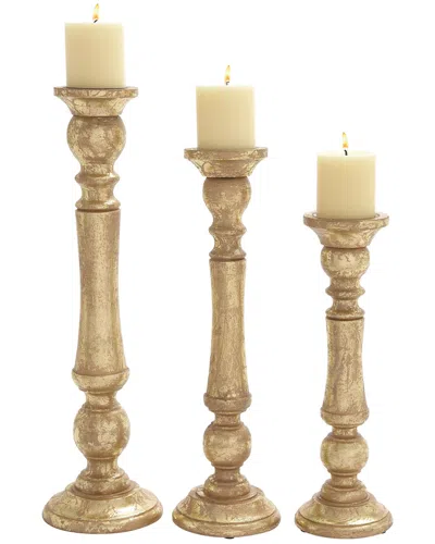 Peyton Lane Set Of 3 Wood Candle Holders