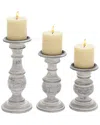 Peyton Lane Set Of 3 Wood Candle Holders