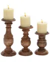 Peyton Lane Set Of 3 Wood Candle Holders