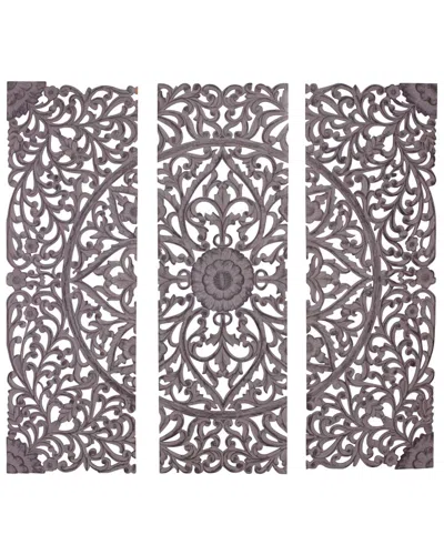 Peyton Lane Set Of 3 Wood Carved Wall Panels