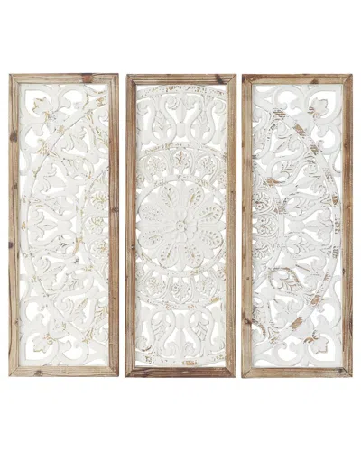 Peyton Lane Set Of 3 Wood Country Cottage Wall Decor In Neutral