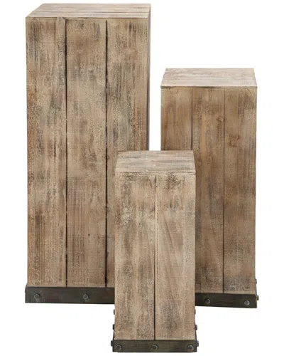 Peyton Lane Set Of 3 Wood Pedestals