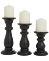 Peyton Lane Set Of 3 Wood Traditional Candle Holder