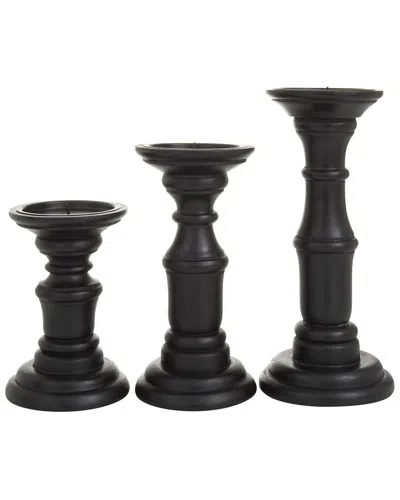 Peyton Lane Set Of 3 Wood Traditional Candle Holder