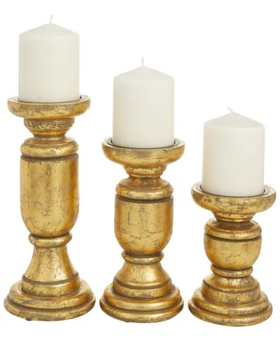 Peyton Lane Set Of 3 Wood Traditional Candle Holders
