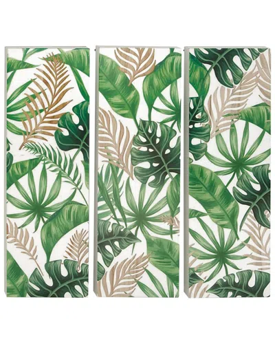 Peyton Lane Set Of 3 Wood Wall Panels In Green
