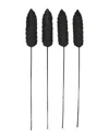 Peyton Lane Set Of 4 Bamboo Black Dried Plant Natural Foliage In Black
