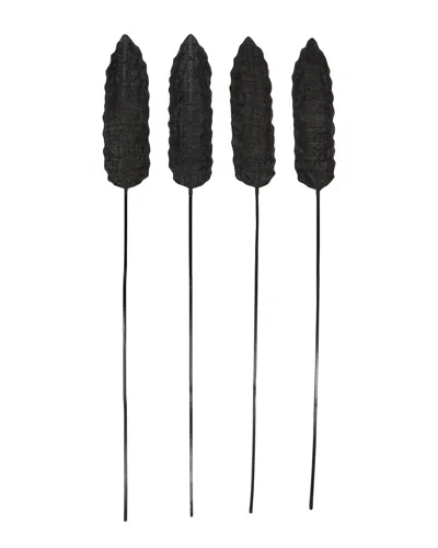 Peyton Lane Set Of 4 Bamboo Black Dried Plant Natural Foliage