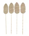 Peyton Lane Set Of 4 Bamboo Brown Dried Plant Natural Foliage In Brown