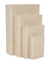 Peyton Lane Set Of 4 Chevron Patterned Fabric Storage Boxes In Cream