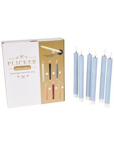 Peyton Lane Set Of 6 Flameless Candles In Blue
