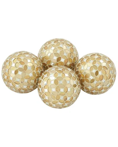 Peyton Lane Set Of Four Glass Mosaic Orbs