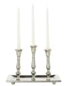Peyton Lane Silver Aluminum 3 Candle Candelabra With Candle Plate In Silver