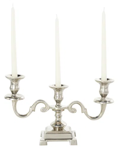 Peyton Lane Silver Aluminum Scrolled Candelabra In Multi