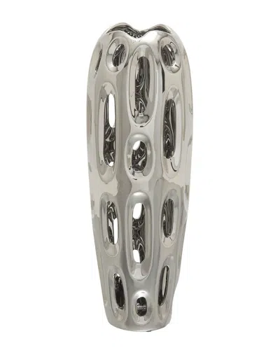 Peyton Lane Silver Ceramic Contemporary Vase