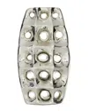 Peyton Lane Silver Ceramic Modern Vase In Silver