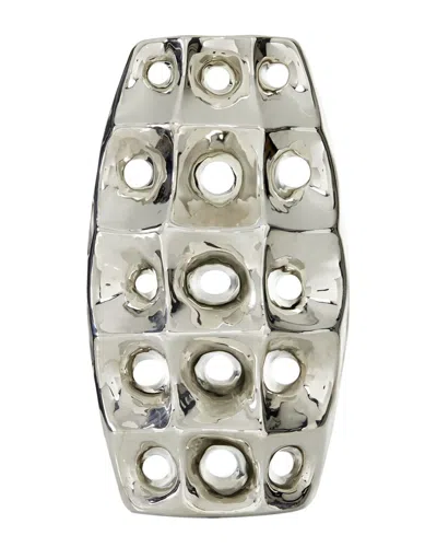 PEYTON LANE PEYTON LANE SILVER CERAMIC MODERN VASE