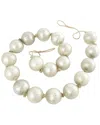 Peyton Lane Silver Glass Handmade Round Extra Long Frosted Orb Beaded Garland In Silver