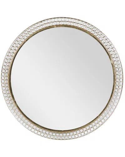 Peyton Lane Silver Metal Contemporary Wall Mirror In Gold