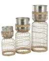 Peyton Lane Silver Metal Textured Dome Indoor Planter With Wo
