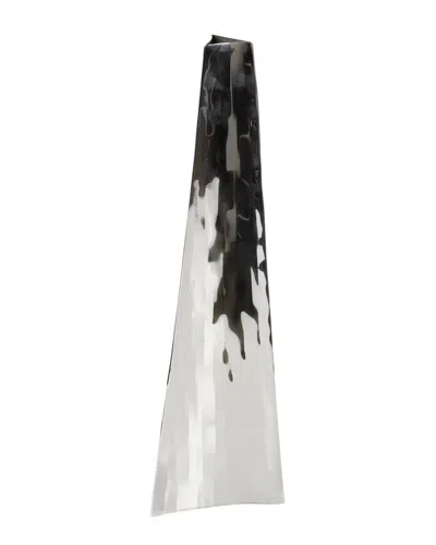 Peyton Lane Silver Stainless Steel Industrial Vase In White