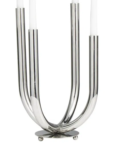 Peyton Lane Silver Stainless Steel Metal Abstract U-shaped Decorative Candelabra