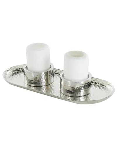 Peyton Lane Silver Stainless Steel Metal Hammered Decorative