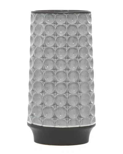 Peyton Lane Silver Stoneware Vintage Vase