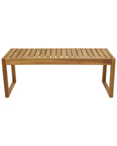 Peyton Lane Slatted Outdoor Accent Table In Brown