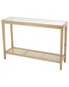 Peyton Lane Slim Glass-top Console Table In Gold
