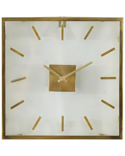 Peyton Lane Stainless Steel Wall Clock With Clear Face In Gold