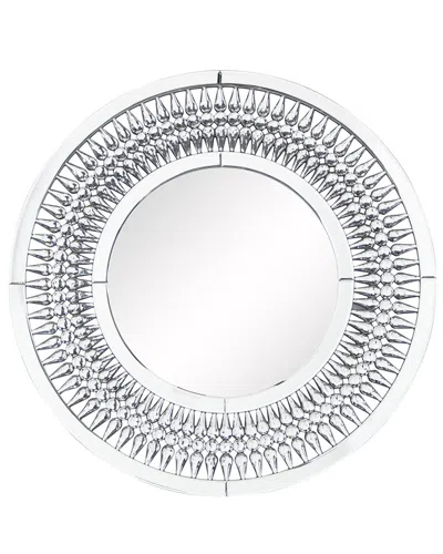 Peyton Lane Starburst Glass Wall Mirror With Crystal Embellishment In Metallic