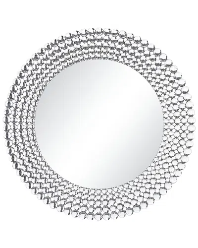 Peyton Lane Starburst Glass Wall Mirror With Crystal Embellishment In White