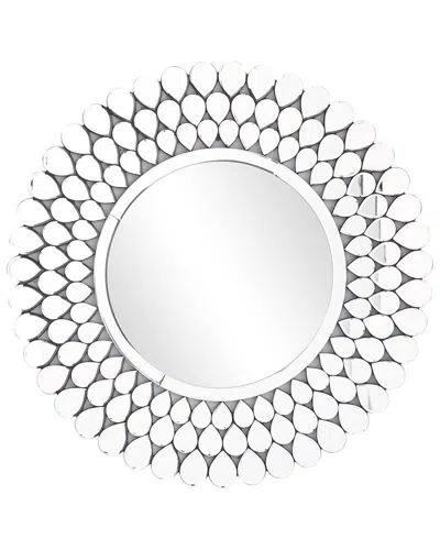 Peyton Lane Starburst Glass Wall Mirror With Teardrop Embellishment In Transparent