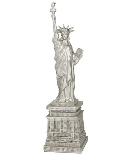 Peyton Lane Statue Of Liberty Silver Polystone Sculpture