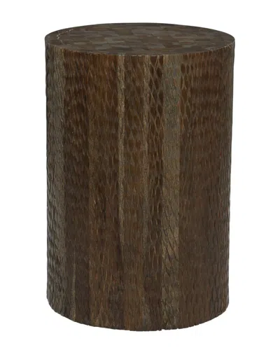 Peyton Lane Teak Wood Coastal Stool In Brown