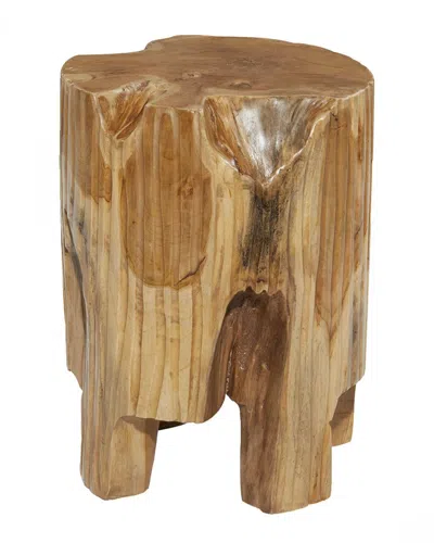Peyton Lane Teak Wood Contemporary Stool In Brown